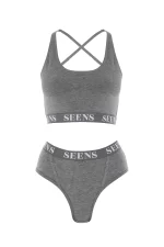 Aurline Bralet & Ephyra Basic Külot Gri Takım