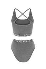 Aurline Bralet & Ephyra Basic Külot Gri Takım