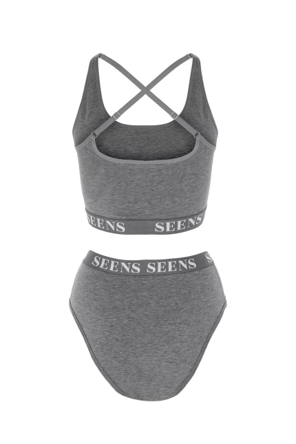 Aurline Bralet & Ephyra Basic Külot Gri Takım