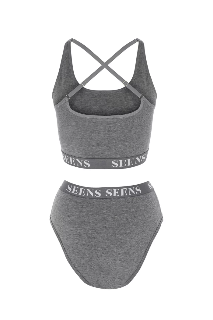 Aurline Bralet & Ephyra Basic Külot Gri Takım
