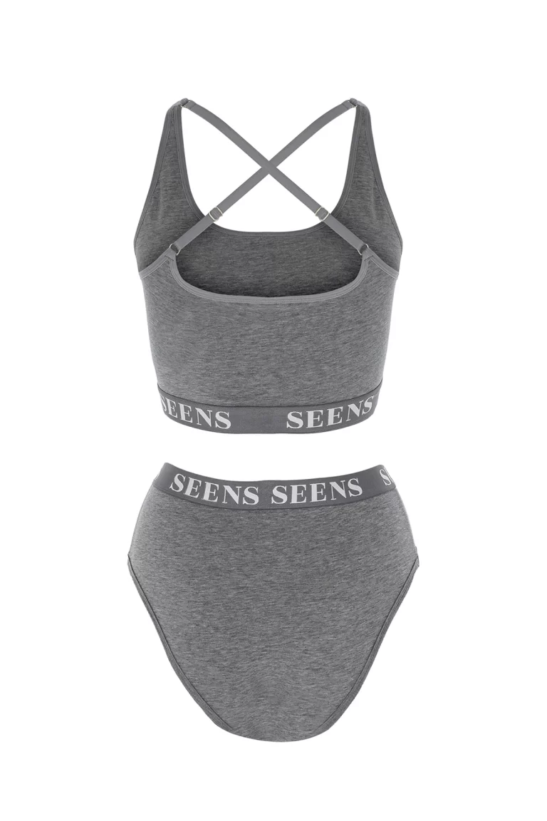 Aurline Bralet & Ephyra Basic Külot Gri Takım