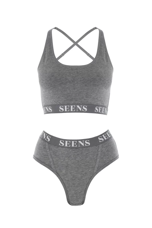 Aurline Bralet & Ephyra Basic Külot Gri Takım