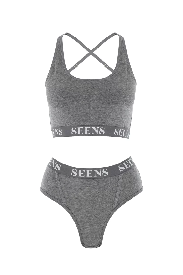 Aurline Bralet & Ephyra Basic Külot Gri Takım