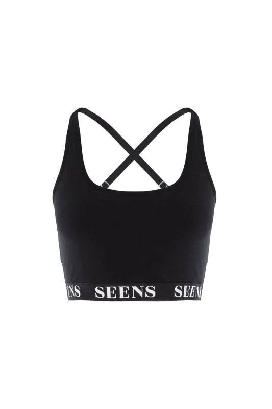 Aurline Siyah Basic Bralet