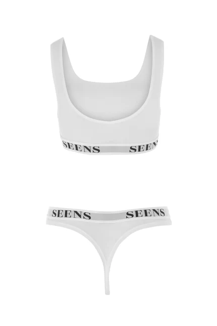 Unicus Crop Top & Orela String Beyaz Takım