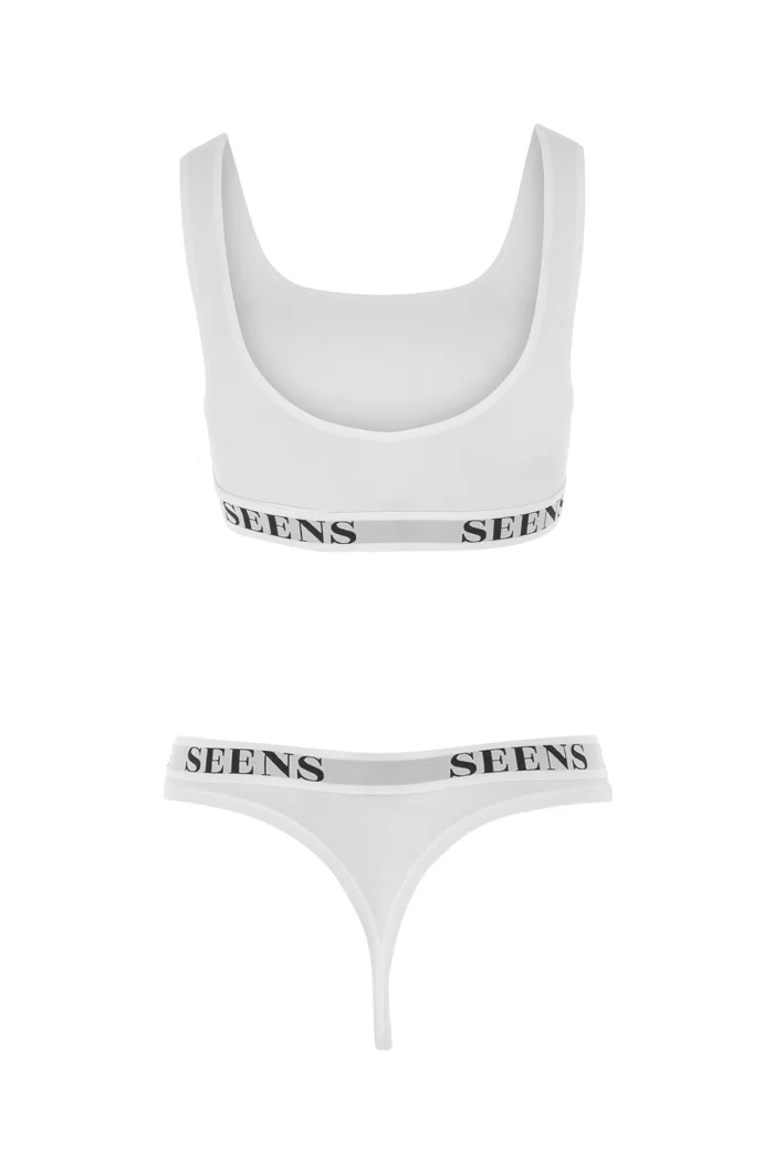 Unicus Crop Top & Orela String Beyaz Takım