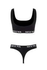 Unicus Crop Top & Orela String Siyah Takım