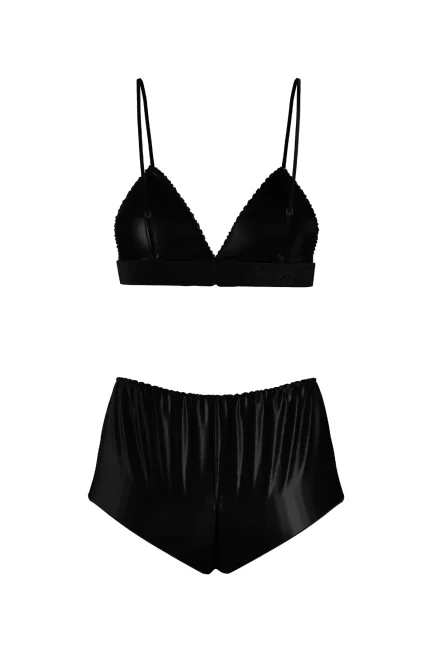 Clytia Saten Bralet & Hipster Külot Siyah Takım